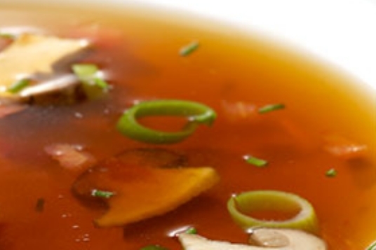 Ableitung einer Suppe – Klare-Suppe mit Steinpilzen