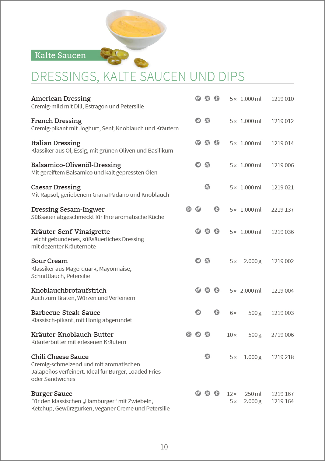 Lieferprogramm - Saucen