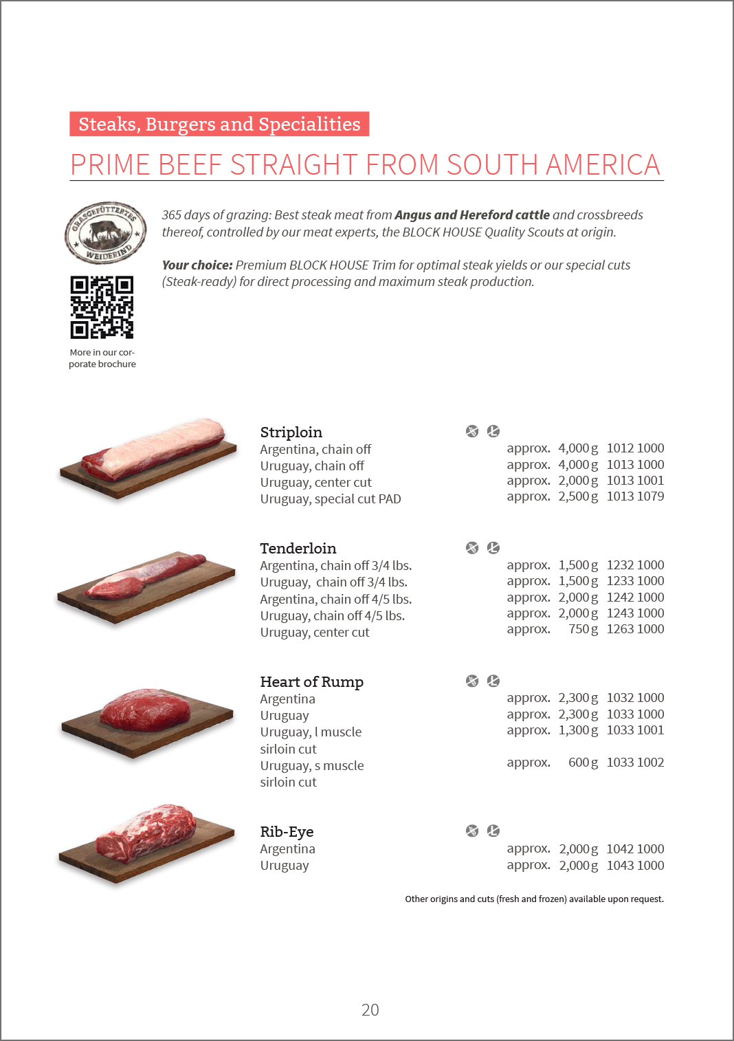 Delivery programme – Steaks