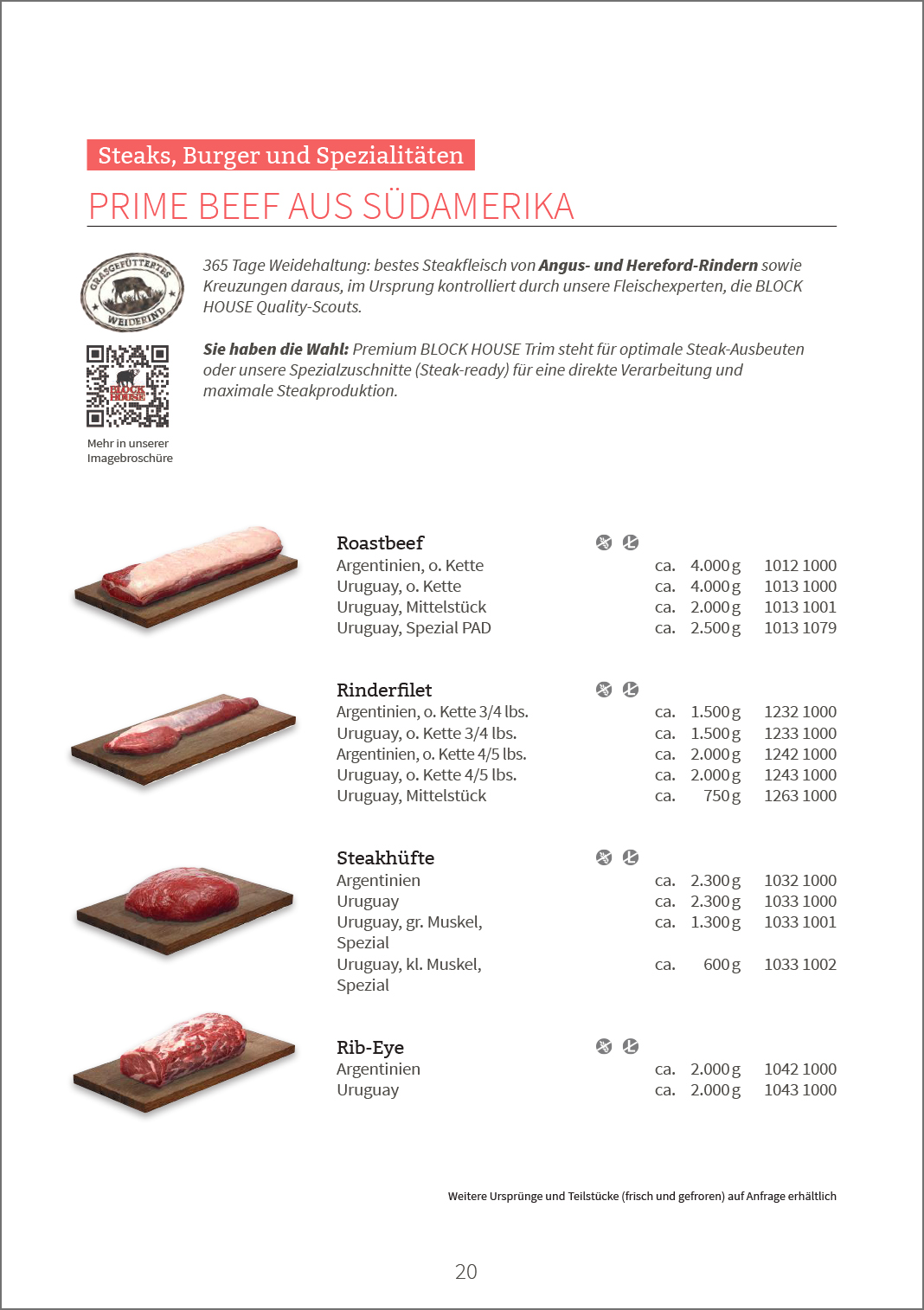 Lieferprogramm - Steaks